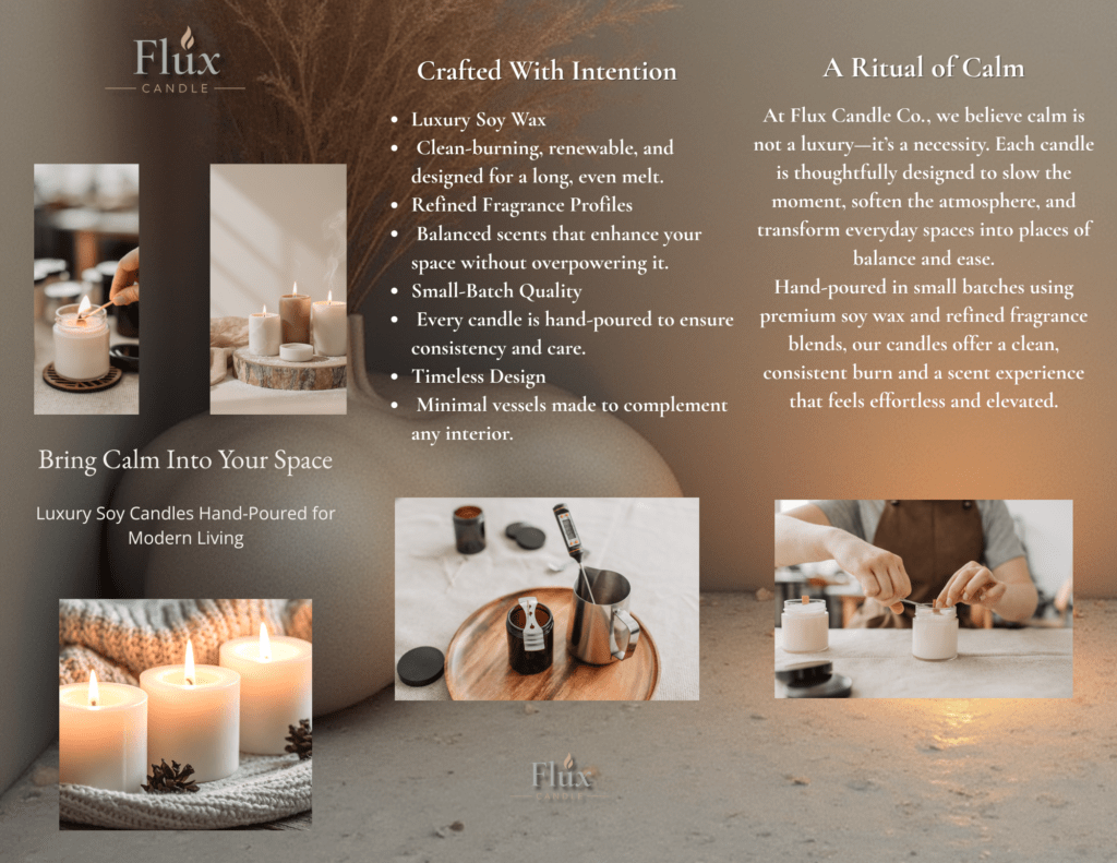 Flux Candle Co. Trifold Brochure